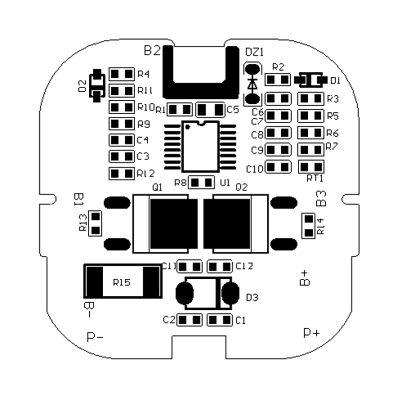 RYD-04S-084 14.4V 5/20A 带温控机器人锂电池智能BMS保护板